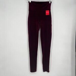 Spanx‎ Womens Velour Leggings High Waist Burgundy Size M